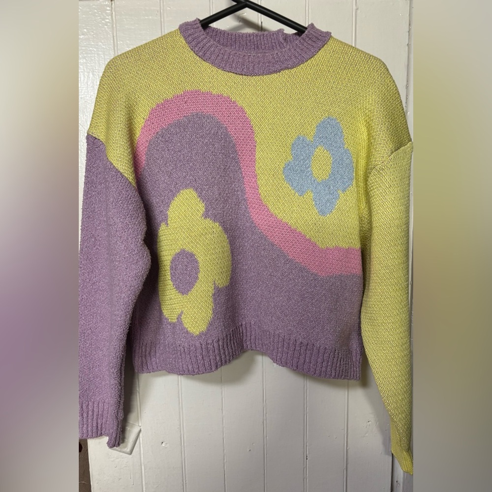 Zara Sweaters | Zara Pastel Floral Jacquard Sweater